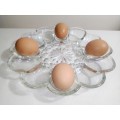 ANCHOR HOCKING Vintage FAIRFIELD HEAVY CLEAR GLASS DEVILED EGG PLATE DISH.