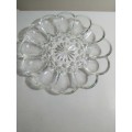 ANCHOR HOCKING Vintage FAIRFIELD HEAVY CLEAR GLASS DEVILED EGG PLATE DISH.