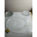 A rare Fish plate set, a large plater+9 smaller ones