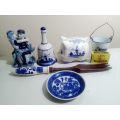 Vintage blue & white Delft style porcelain items