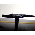 Vintage Hand-Carved Sese Wood Crocodile Walking Stick from Ghana, `Crocodile Companion`