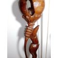 The Nyami nyami is described as having the body of a snake the head of a fish. Ethnic Walking Stick.