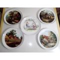 5 plates. Continental/Constantia wall plates as a set. 2 rim`s are Gold Gilded.