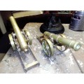 Two 1.1kg EA. Impressive Very Heavy Solid Brass Canon`s.  Size of Each: 230mm long x 75mm wide.