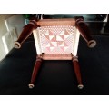 A very old ethnic hand woven seat in good condition for its age. Size 29cm x 31cm.