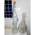 Registered shark motif bottle 270mm Tall and a 4 section (Chamber) French Liquor Decanter bottle.