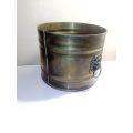 Vintage`Lustre Ware` Solid Brass Cape Town with solid copper Lion`s head handles Brass planter.