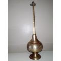 Large and Solid Brass Rose Water or Insence Burner. Size: 34.5cm. Tall.