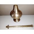 Large and Solid Brass Rose Water or Insence Burner. Size: 34.5cm. Tall.