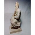 A vintage signed `A Santini` Moses. A replica of Michelangelo`s Moses in St Pieter in Rome.