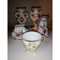 A Vintage lot of Vases Made in Italy 15cm Tall x 2 and Poland x2 and a Egg cup.