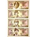 Legends 1 Million US Dollar novelty notes of the Beetles