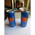 2 x Superman Energy drink cans - 250 ml Empty