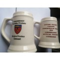 Two beer mugs Western Province Command March 1993 and 1995 - two eras of dispensation!