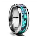 The Omar Abalone Tungsten Carbide Mens Ring