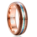 The Rose Gold Tungsten Carbide Ring With Koa Wood