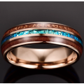 The Rose Gold Tungsten Carbide Ring With Koa Wood
