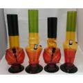 NEWLY ARRIVED STOCK IN STORE ..ACRYLIC 12" WATER BONG PIPES RASTA COLOURS AND DIFFRENT DESIGNS