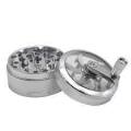 4 PIECE METAL HERB GRINDER WITH CRANK HANDLE FOR THAT EASIER SMOKING EXPERIENCE