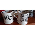 Emma Bridgewater  Mr and Mrs mugs: For the soon-to-be-weds, newly-weds or  well-and-truly-wedded