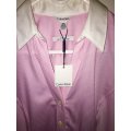 Calvin Klein Women`s Pink Pin Stripe Tailored Shirt S34
