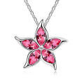 Pink Crystal Rhinestone Star Necklace-XMAS SALE