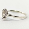 Pear Diamond Halo Ring in 9ct White Gold