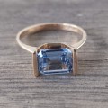 Vintage Gold and Aquamarine Ring