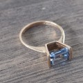 Vintage Gold and Aquamarine Ring