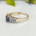 Oval Sapphire and Diamonds Ring #1033