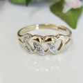Gold Hearts Ring #1040