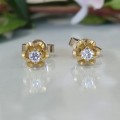 Vintage Diamond Stud Earrings #1053