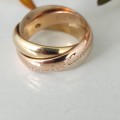 Collectible Vintage Cartier Tri Band Gold Ring #1071