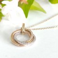 Yellow Rose White Gold Pendant and Necklace #1076