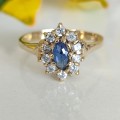 CZ and Yellow Gold Ring #1088