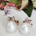 Pearl & Diamond Earring Set #1127