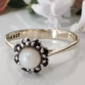 Pearl & Ruby Gold Ring #1129