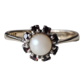 Pearl & Ruby Gold Ring #1129