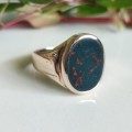 Vintage Yellow Gold & Bloodstone Ring #1141