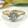 Gorgeous Yellow Gold Floral Diamond Ring #1160