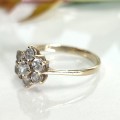 Solid Gold & Cubic Zirconia Floral Ring #1161