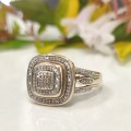 9kt Solid Gold & Diamonds Ring #1163