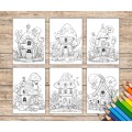 Magical Fairy House Colouring Greeting Cards