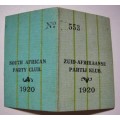 South African Party Club Johannesburg Membership Card Size Closed 47mm x 75mm