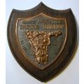 Border Duty 1978 Xmas Plaque Size of Wood 135mm x 115mm Size of Bronze 80mm x 90mm