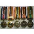 Miniature Medal Set of Five with Miniature Cunene Bar