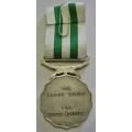 Full Size SADF Good Service Medal 20 Years Silver Marked S925 SAM Nr on Rim Uniface Susp 1986 Ribbon
