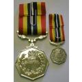 Full Size Southern Africa Medal Double Face Susp Tall Grass Poor Detail Number on Rim w/ Miniature