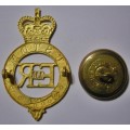 Rhodesia and Nyasaland Customs Gilding Metal Cap Badge 60mm x 35mm and Buton 25mm