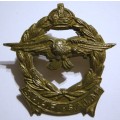 South African Air Force Brass Cast Cap Badge